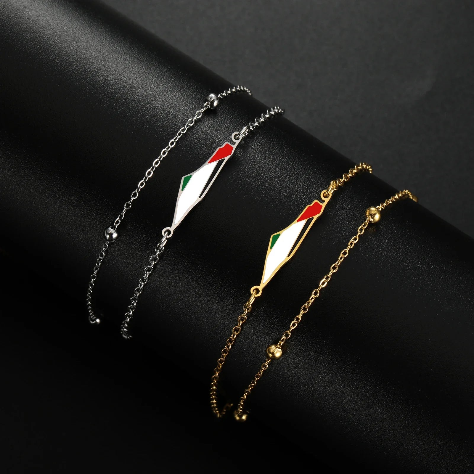 Stainless steel Palestine silhouette bracelet