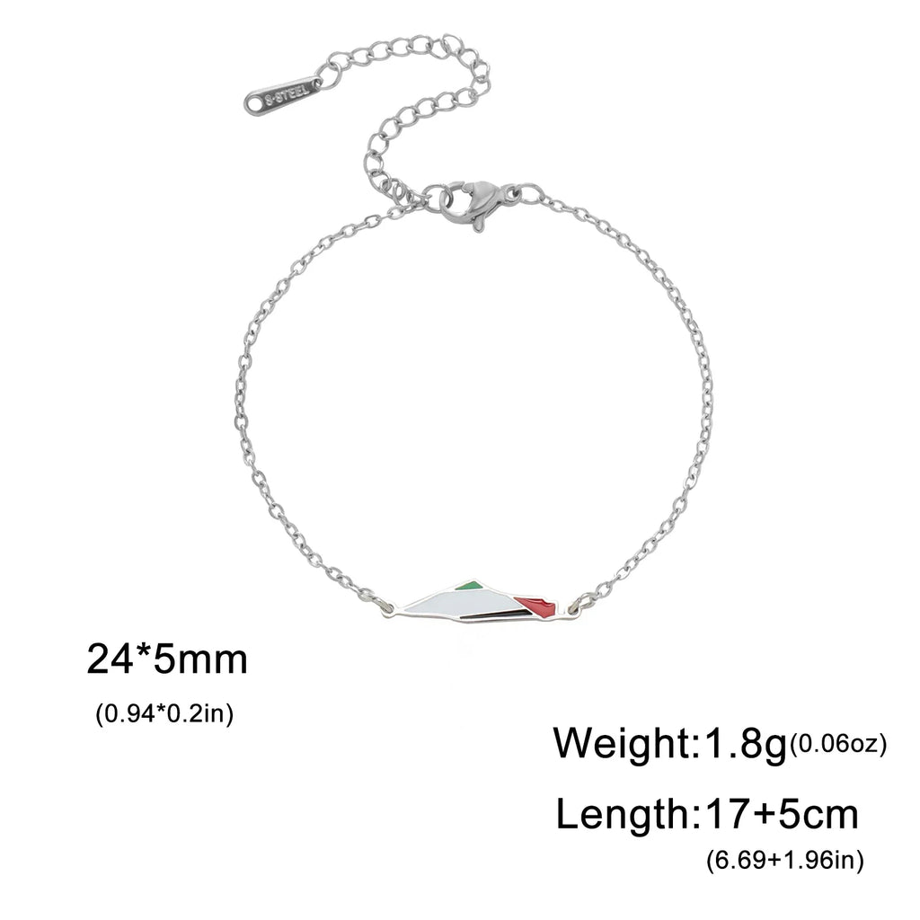 Stainless steel Palestine silhouette bracelet