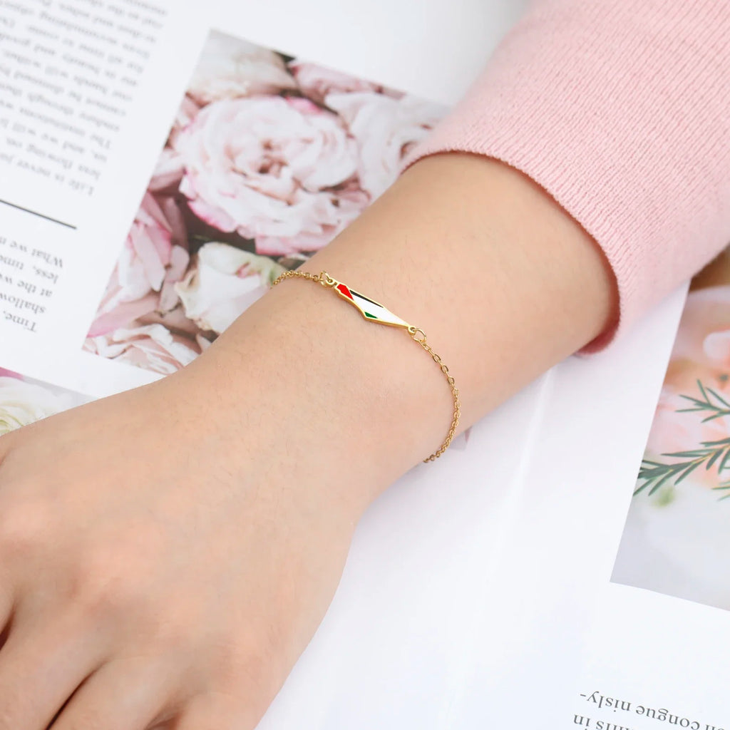 Stainless steel Palestine silhouette bracelet