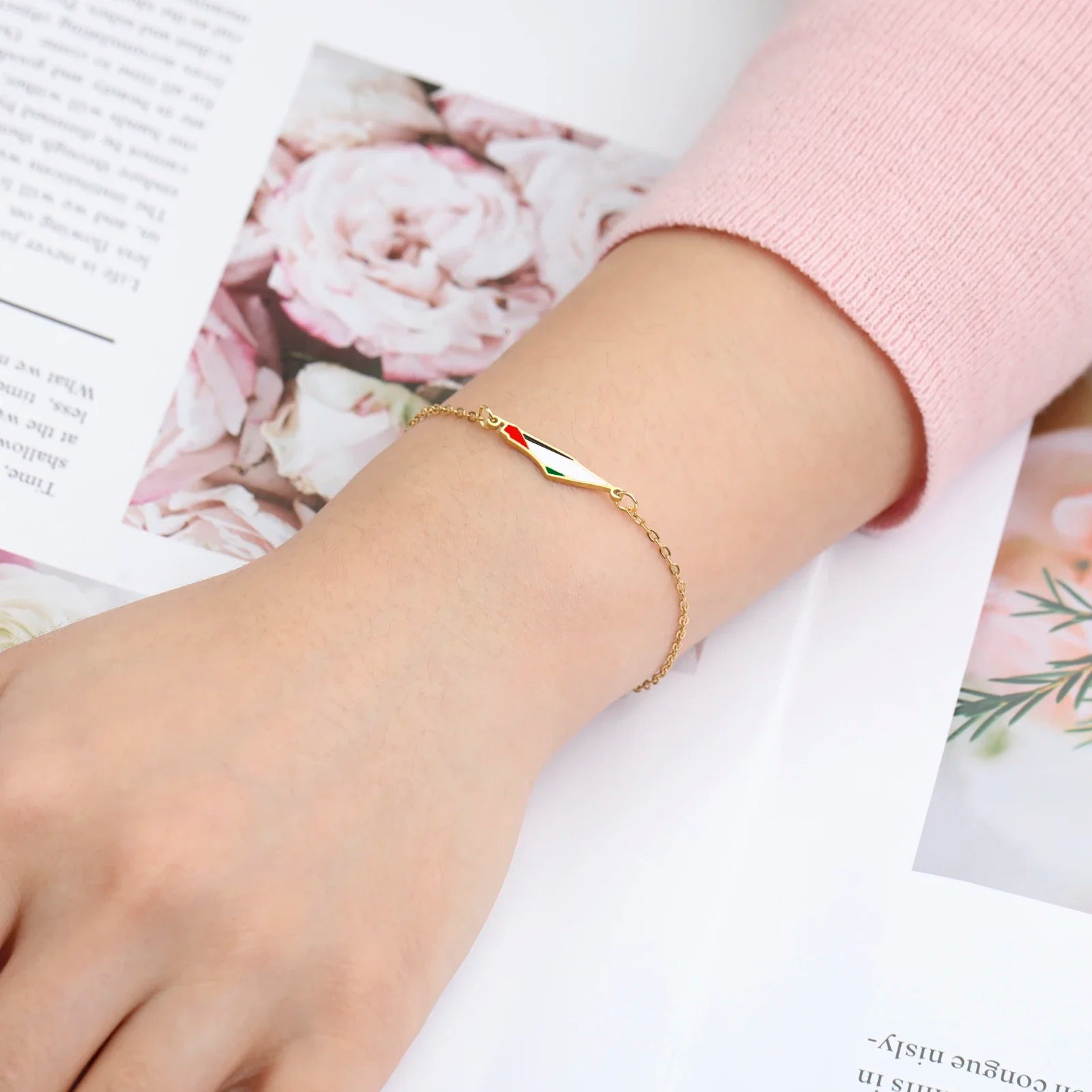 Stainless steel Palestine silhouette bracelet